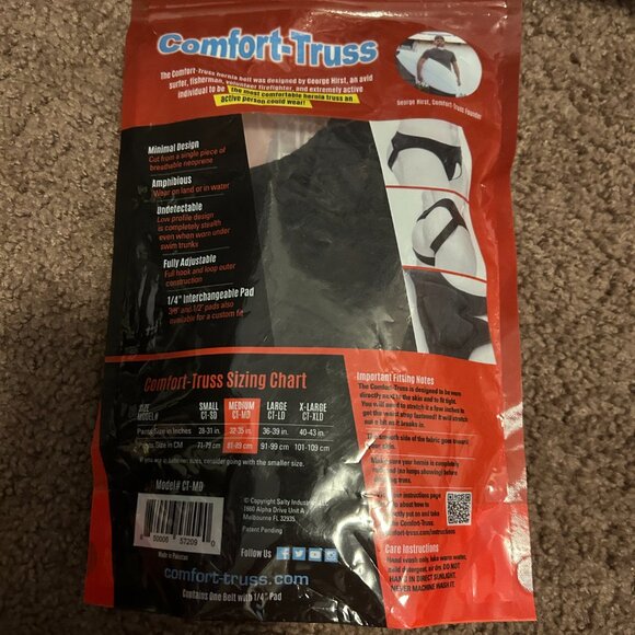 Heavy Duty Hernia Support Underwear - Black Medium NIB Comfort-Truss - Picture 3 of 3